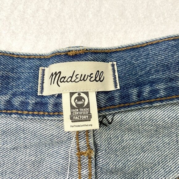 NWT Madewell Relaxed Mid Length Denim Jean Shorts Cut Off Raw Hem size 25 - Picture 5 of 7